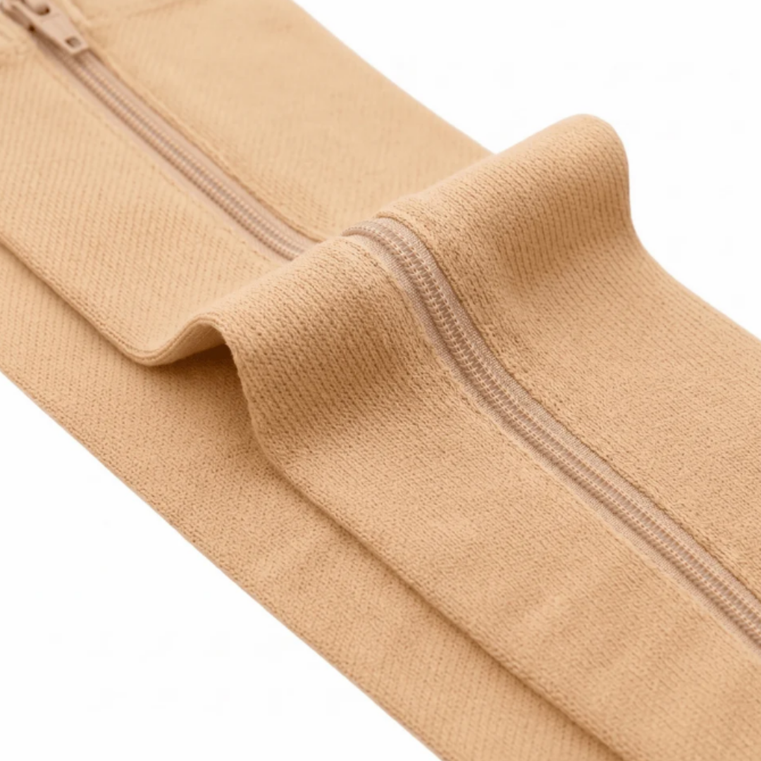 Calze a Compressione Graduata con Cerniera – Sollievo per Gambe Gonfie e Stanche